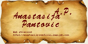 Anastasija Pantović vizit kartica